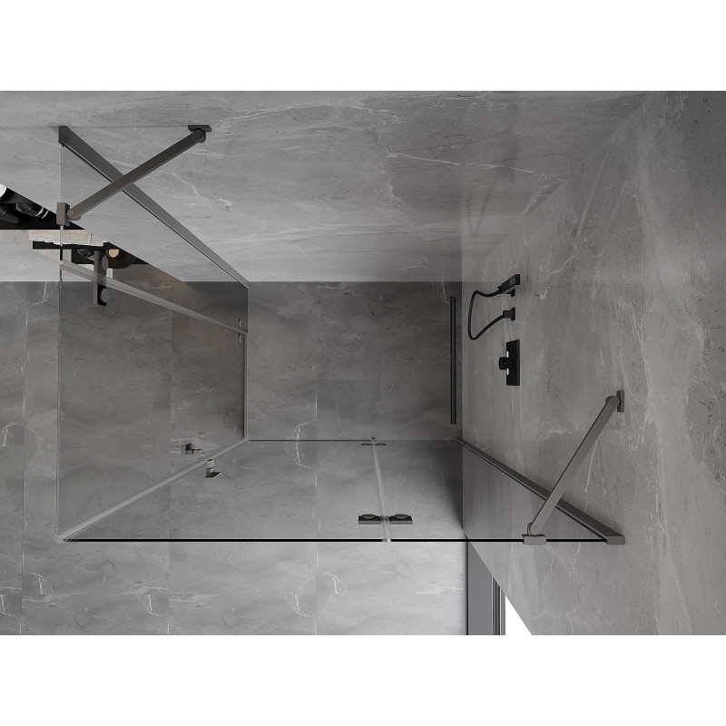 Mexen Mist-H Duo cabină de duș batantă dreapta 110 x 115 cm, transparentă, gun metal - 8A5-110L-115P-95-00