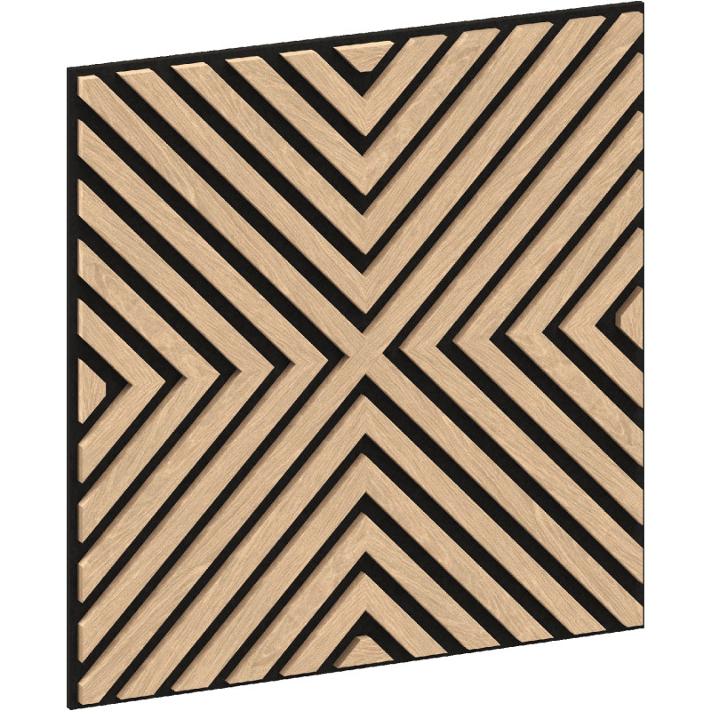 Mexen Linea 01 akusztikus fali panel 60 x 60 cm (4 db), 9 mm-es filc, technikai furnér, Fehérített Tölgy - S110-60607-01-040