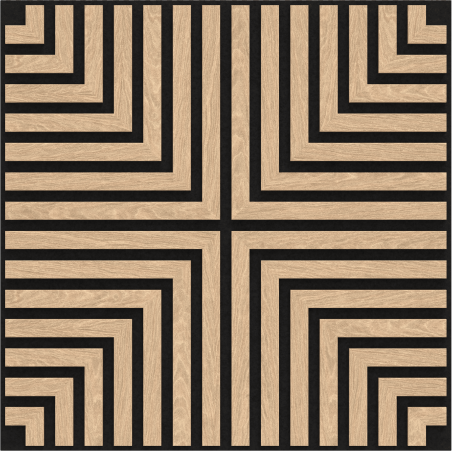 Mexen Linea 02 akusztikus fali panel 60 x 60 cm (4 db), filc 9 mm, technikai furnér, Fehérített Tölgy - S110-60607-02-040