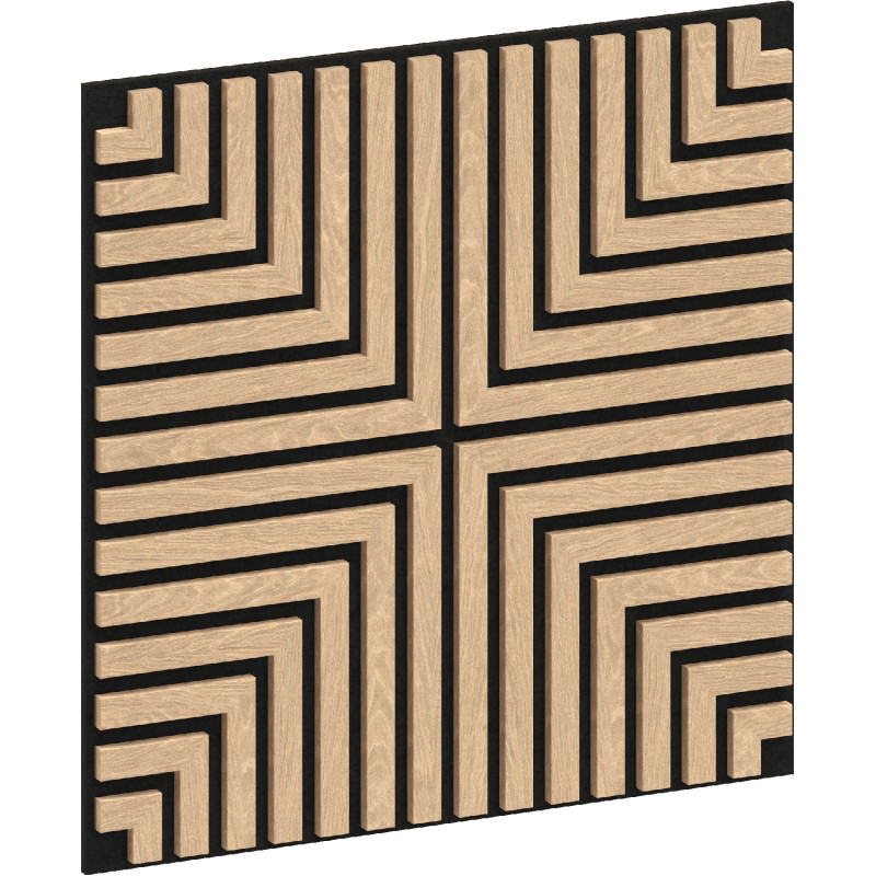 Mexen Linea 02 panou de perete acustic 60 x 60 cm (4 buc.), fetru 9 mm, furnir tehnic, Stejar Alb - S110-60607-02-040