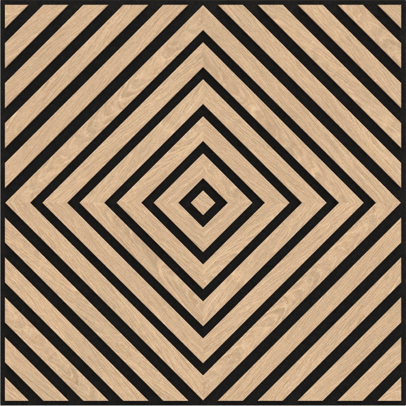 Mexen Linea 03 akusztikus falpanel 60 x 60 cm (4 db), 9 mm filc, technikai furnér, Fehérített Tölgy - S110-60607-03-040