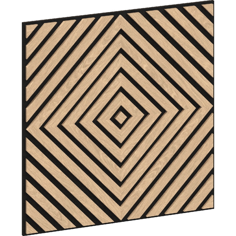 Mexen Linea 03 akusztikus falpanel 60 x 60 cm (4 db), 9 mm filc, technikai furnér, Fehérített Tölgy - S110-60607-03-040