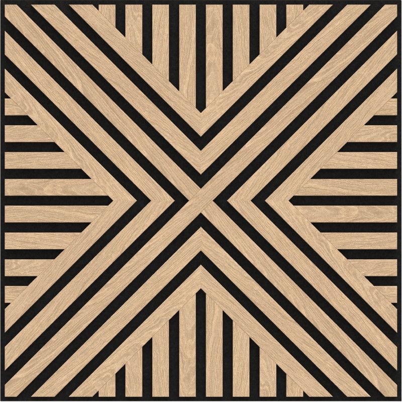 Mexen Linea 06 panou de perete acustic 60 x 60 cm (4 buc.), fetru 9 mm, furnir tehnic, stejar alb - S110-60607-06-040