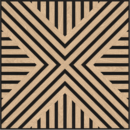 Mexen Linea 06 akusztikus fali panel 60 x 60 cm (4 db), filc 9 mm, technikai furnér, Fehérített Tölgy - S110-60607-06-040