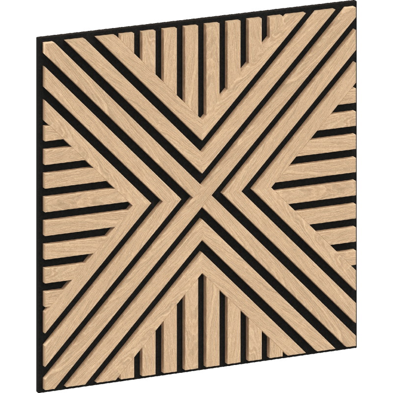 Mexen Linea 06 akusztikus fali panel 60 x 60 cm (4 db), filc 9 mm, technikai furnér, Fehérített Tölgy - S110-60607-06-040