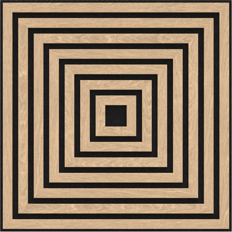 Mexen Linea 13 akusztikus fali panel 60 x 60 cm (4 db), 9 mm nemez, technikai furnér, Fehérített Tölgy - S110-60607-13-040