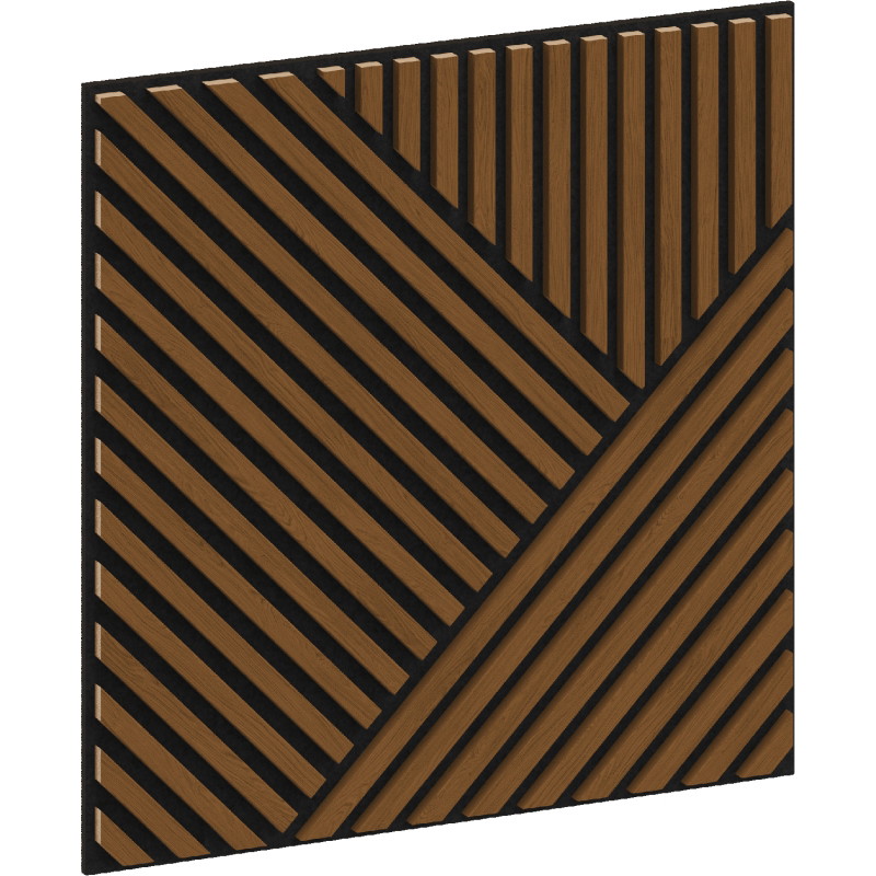 Mexen Linea 25 akusztiikus fali panel 60 x 60 cm (4 db), filc 9 mm, technikai furnér, Természetes Tölgy - S110-60607-25-042