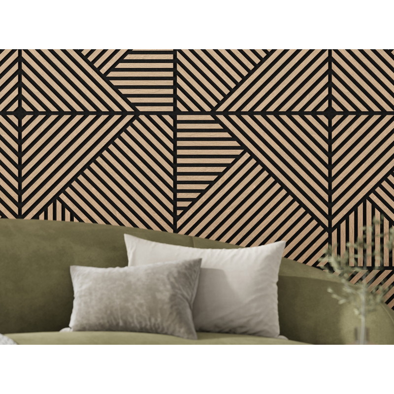 Mexen Linea 25 akusztaikus fali panel 60 x 60 cm (4db), 9 mm filc, technikai furnér, Fehérített Tölgy - S110-60607-25-040