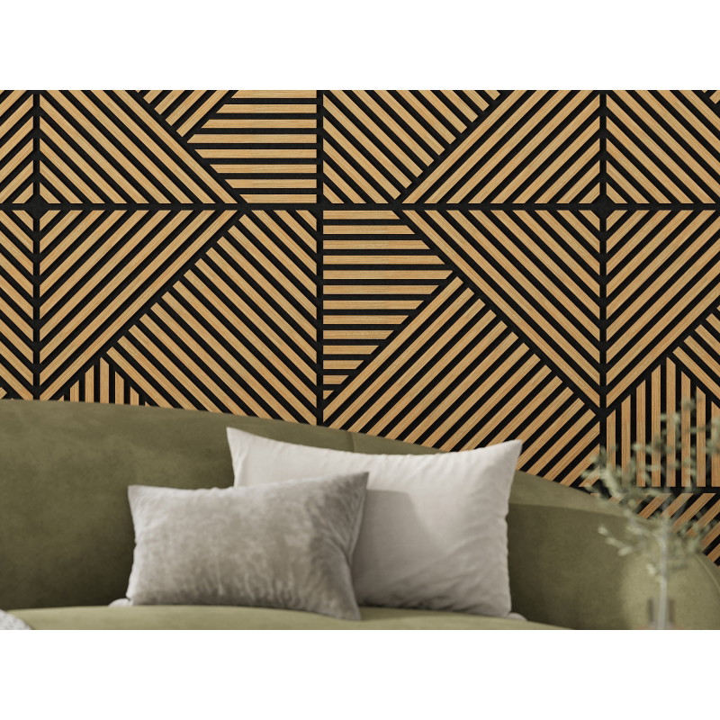 Mexen Linea 25 60 x 60 cm akusztikai falpanel (4 darab), 9 mm filc, technikai furnér, Classic tölgy - S110-60607-25-041
