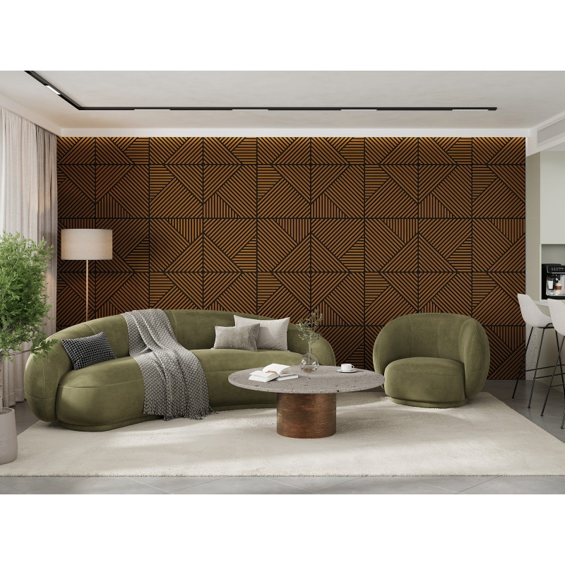 Mexen Linea 25 panou de perete acustic 60 x 60 cm (4 buc.), fetru 9 mm, furnir tehnic, Stejar Natural - S110-60607-25-042