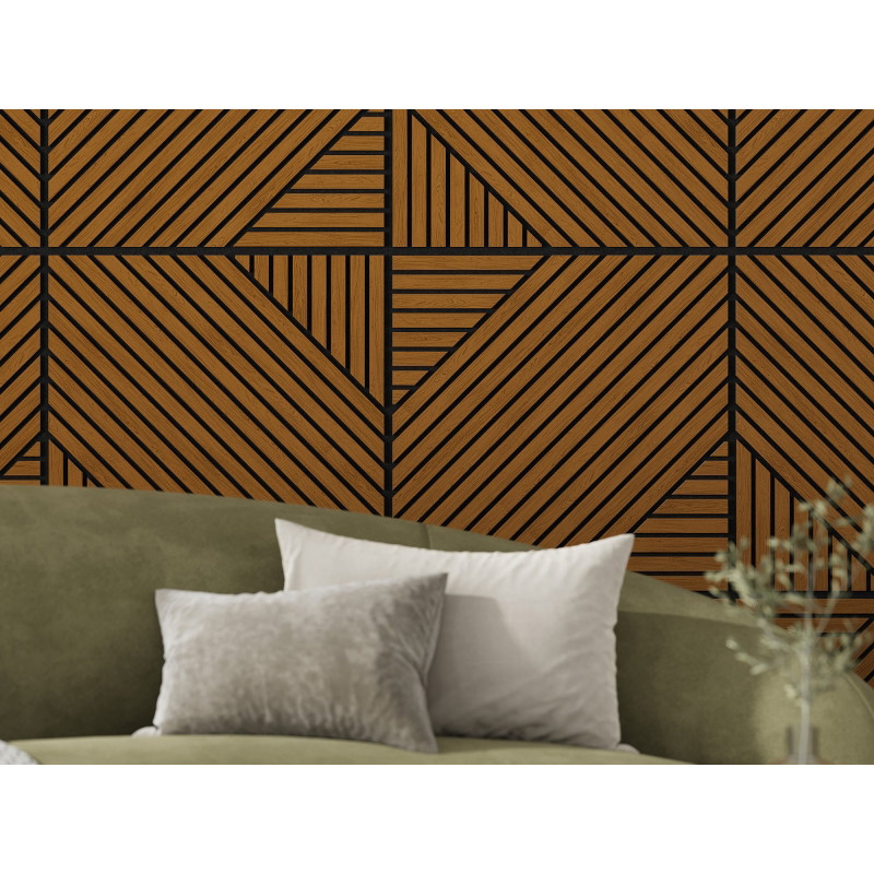 Mexen Linea 26 panou de perete acustic 60 x 60 cm (4 buc.), fetru 9 mm, furnir tehnic, Stejar Natural - S110-60607-26-042