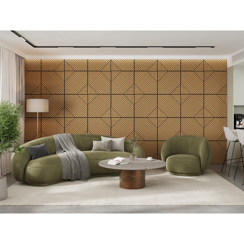 Mexen Linea 26 panou de perete acustic 60 x 60 cm (4buc.), fetru 9 mm, furnir tehnic, Stejar Classic - S110-60607-26-041