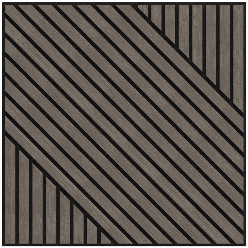 Mexen Linea 26 akusztikus fali panel 60 x 60 cm (4db), filc 9 mm, technikai furnér, Szürke Tölgy - S110-60607-26-043