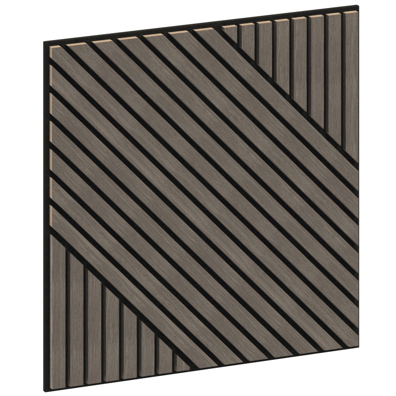 Mexen Linea 26 akusztikus fali panel 60 x 60 cm (4db), filc 9 mm, technikai furnér, Szürke Tölgy - S110-60607-26-043
