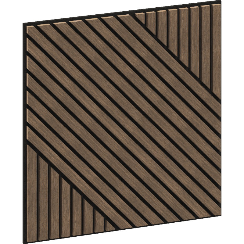 Mexen Linea 26 akusztikus falpanel 60 x 60 cm (4 db), 9 mm filc, műszaki furnér, Sötét Dió - S110-60607-26-044