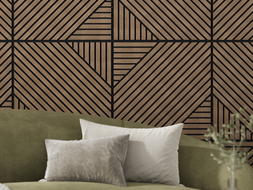 Mexen Linea 26 akusztikus falpanel 60 x 60 cm (4 db), 9 mm filc, műszaki furnér, Sötét Dió - S110-60607-26-044