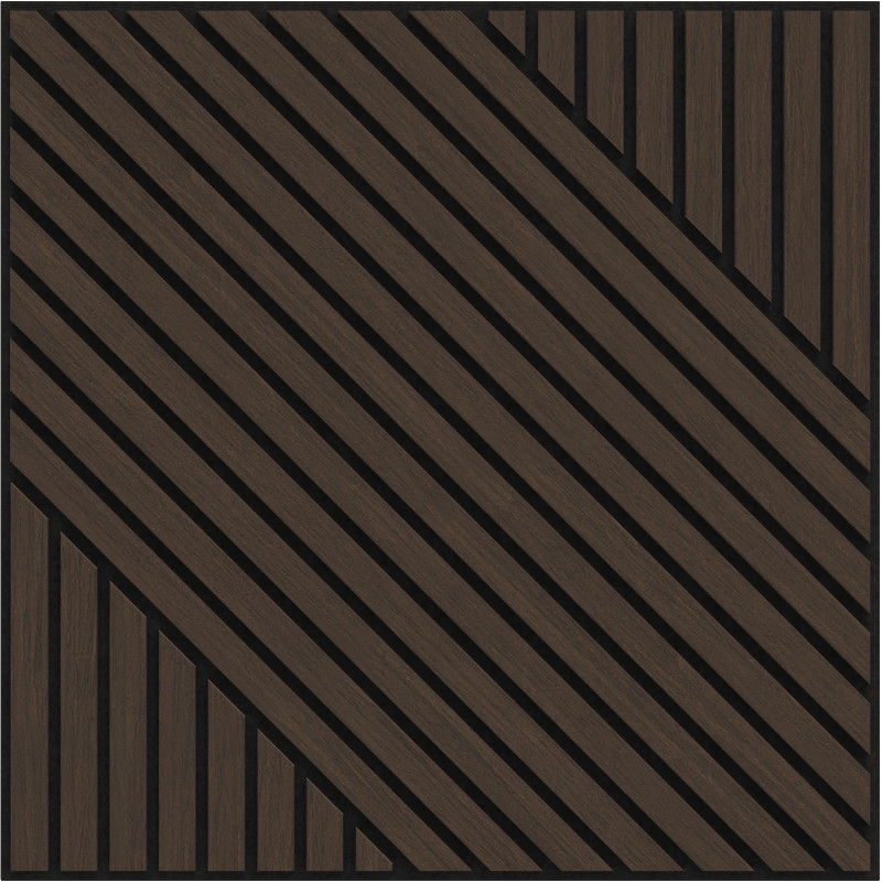 Mexen Linea 26 Akusztikus fali panel 60 x 60 cm (4 db), 9 mm filc, technikai furnér, Mocca Tölgy - S110-60607-26-045
