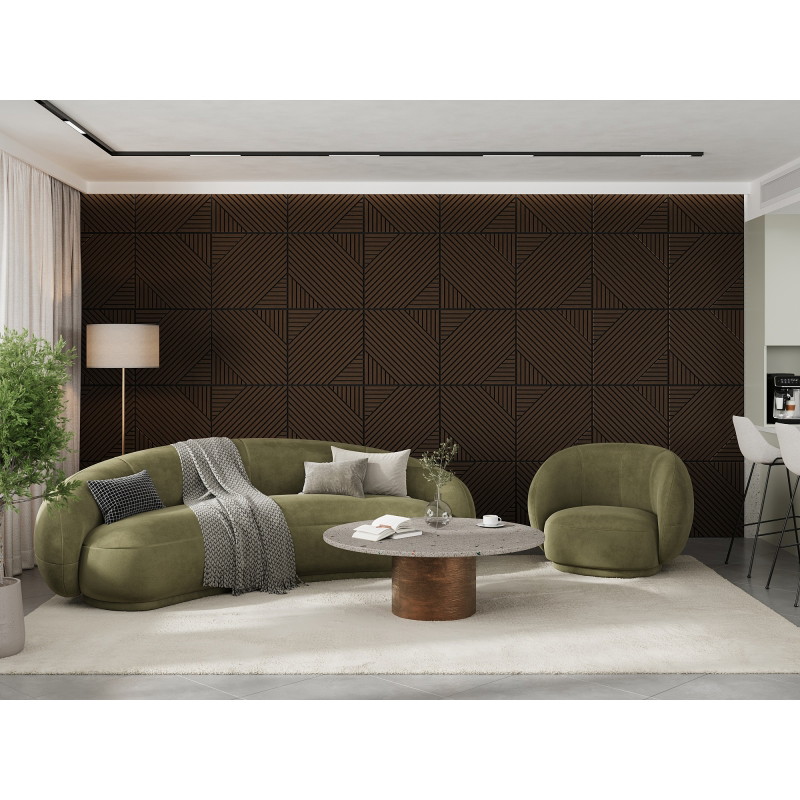 Mexen Linea 26 panou de perete acustic 60 x 60 cm (4 buc.), fetru 9 mm, furnir tehnic, Stejar Mocca - S110-60607-26-045