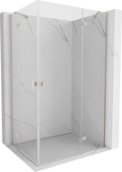 Mexen Mist-H Duo jobbos nyíló zuhanykabin 75 x 80 cm, átlátszó, szálcsiszolt nikkel - 8A5-075L-080P-97-00