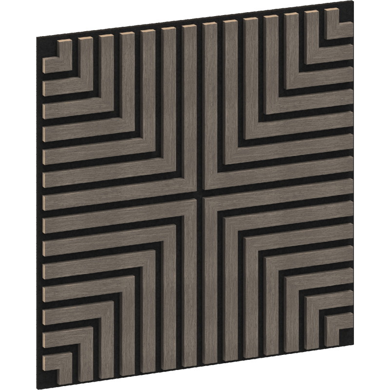 Mexen Linea 02 Akusztikus fali panel 60 x 60 cm (4 db), filc 9 mm, technikai furnér, Szürke Tölgy - S110-60607-02-043
