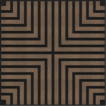 Mexen Linea 02 akusztikus fali panel 60 x 60 cm (4 db), 9 mm filc, technikai furnér, Sötét Dió - S110-60607-02-044