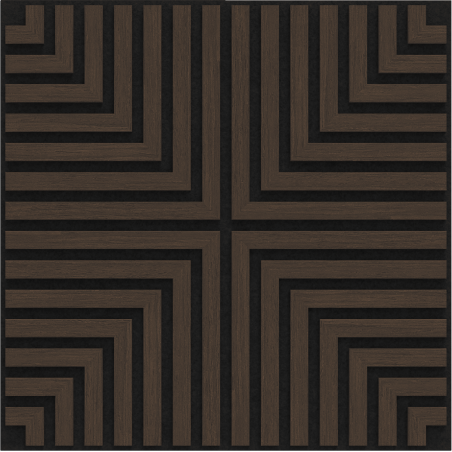 Mexen Linea 02 akusztius fali panel 60 x 60 cm (4db), 9 mm filc, műszaki furnér, Mokka Tölgy - S110-60607-02-045