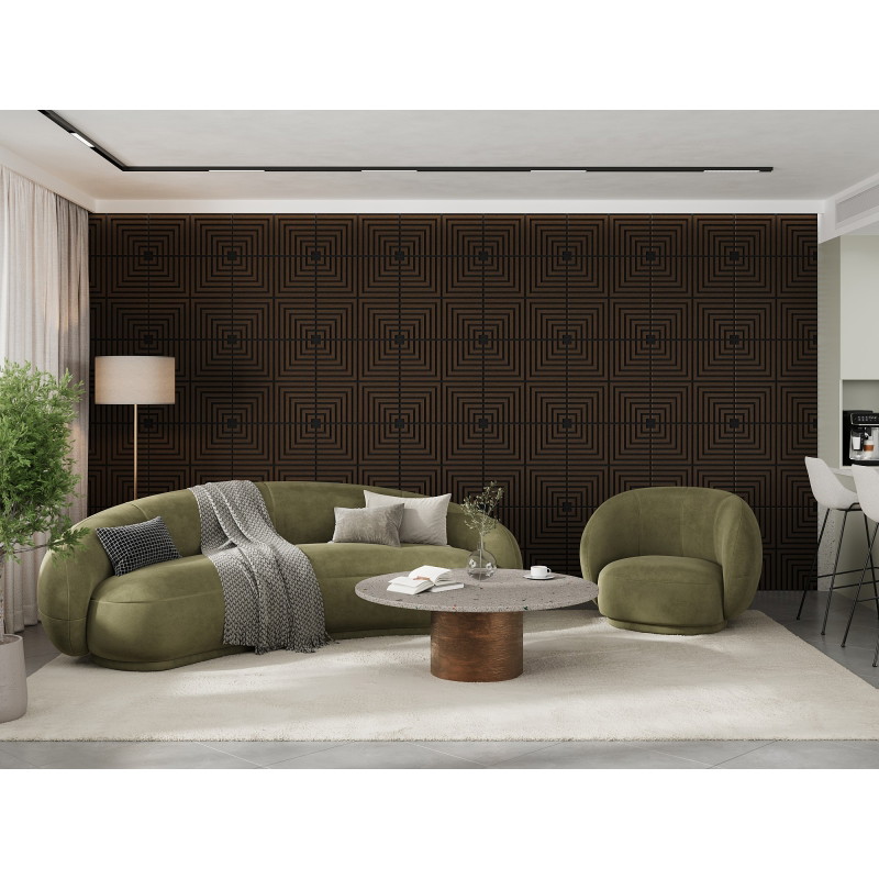 Mexen Linea 02 panou de perete acustic 60 x 60 cm (4 buc.), fetru 9 mm, furnir tehnic, Stejar Mocca - S110-60607-02-045