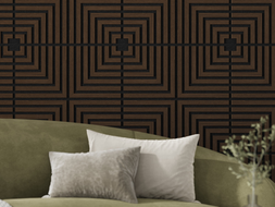 Mexen Linea 02 akusztius fali panel 60 x 60 cm (4db), 9 mm filc, műszaki furnér, Mokka Tölgy - S110-60607-02-045