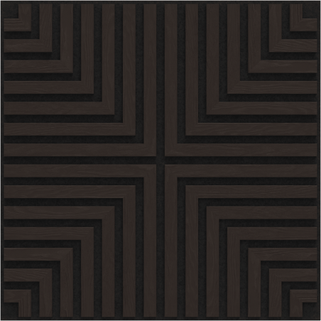 Mexen Linea 02 panou de perete acustic 60 x 60 cm (4 buc.), pâslă 9 mm, furnir tehnic, Stejar Negru - S110-60607-02-046