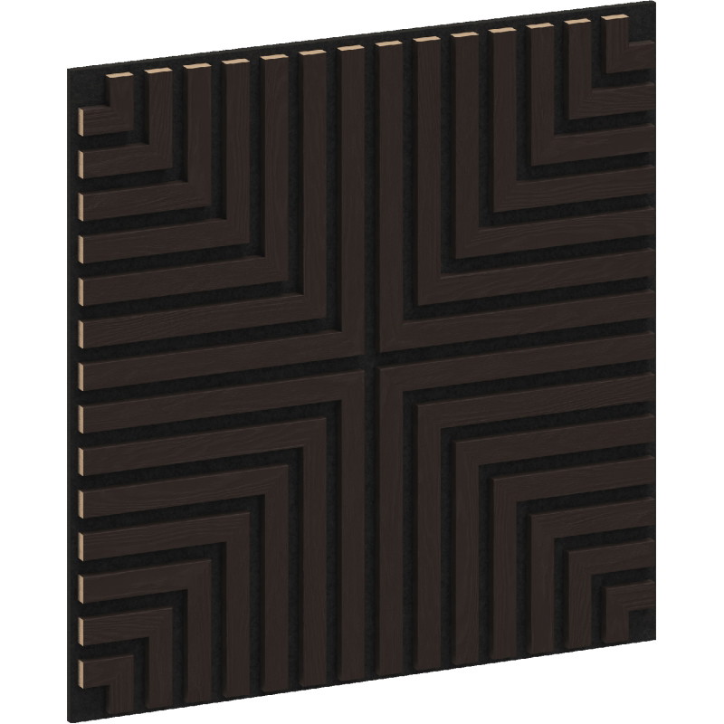 Mexen Linea 02 Akusztikus fali panel 60 x 60 cm (4 db), 9 mm filc, technikai furnér, Fekete Tölgy - S110-60607-02-046