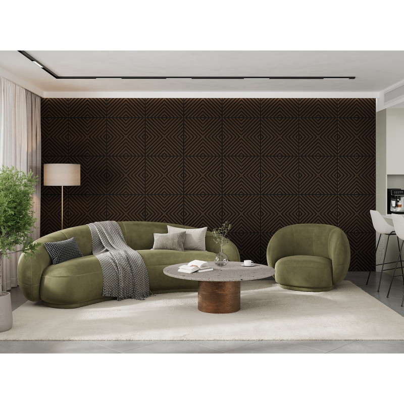 Mexen Linea 01 panou de perete acustic 60 x 60 cm (4 buc.), fetru de 9 mm, furnir tehnic, Stejar Mocca - S110-60607-01-045