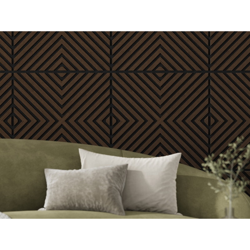 Mexen Linea 01 akosztikus fali panel 60 x 60 cm (4 db), filc 9 mm, műszaki furnér, Mocca Tölgy - S110-60607-01-045