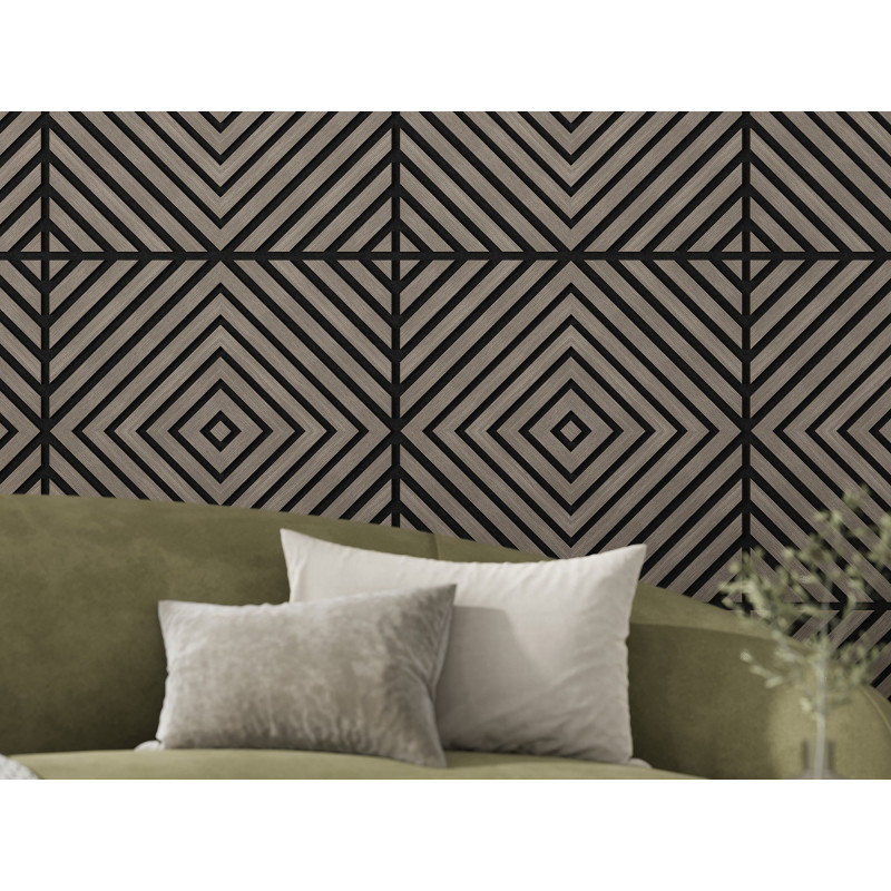 Mexen Linea 03 panou de perete acustic 60 x 60 cm (4 buc.), fetru 9 mm, furnir tehnic, Stejar Gri - S110-60607-03-043