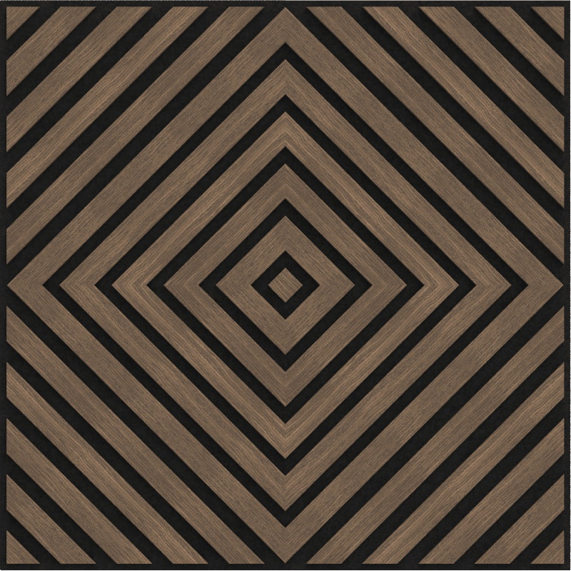 Mexen Linea 03 panou de perete acustic 60 x 60 cm (4buc.), fetru 9 mm, furnir tehnic, Nuc Întunecat - S110-60607-03-044