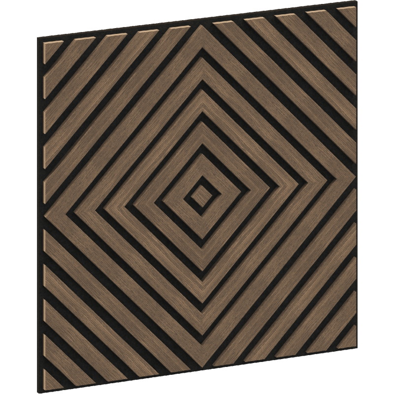 Mexen Linea 03 panou de perete acustic 60 x 60 cm (4buc.), fetru 9 mm, furnir tehnic, Nuc Întunecat - S110-60607-03-044