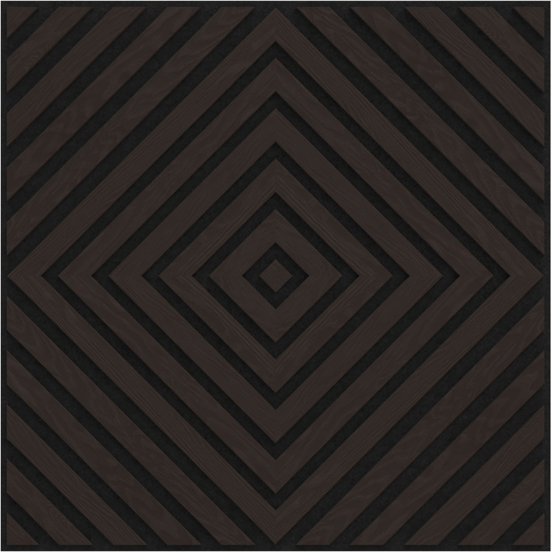 Mexen Linea 03 akusztikus fali panel 60 x 60 cm (4db), 9 mm filc, technológiai furnér, Fekete Tölgy - S110-60607-03-046