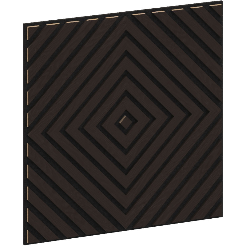 Mexen Linea 03 akusztikus fali panel 60 x 60 cm (4db), 9 mm filc, technológiai furnér, Fekete Tölgy - S110-60607-03-046