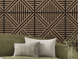 Mexen Linea 05 panou de perete acustic 60 x 60 cm (4 buc.), fetru 9 mm, furnir tehnic, Nuc Întunecat - S110-60607-05-044