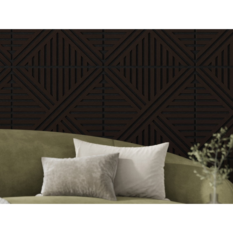 Mexen Linea 05 Akusztikus fali panel 60 x 60 cm (4 db), 9 mm filc, műszaki furnér, Fekete Tölgy - S110-60607-05-046