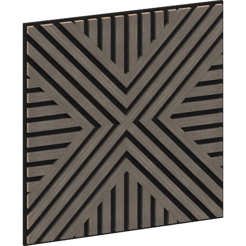 Mexen Linea 06 60 x 60 cm-es akusztikus falpanel (4 db), 9 mm filc, műszaki furnér, Szürke Tölgy - S110-60607-06-043