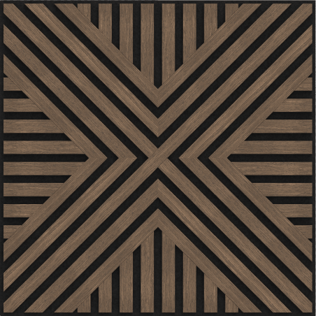 Mexen Linea 06 panou de perete acustic 60 x 60 cm (4 buc.), fetru 9 mm, furnir tehnic, Nuc Închis - S110-60607-06-044