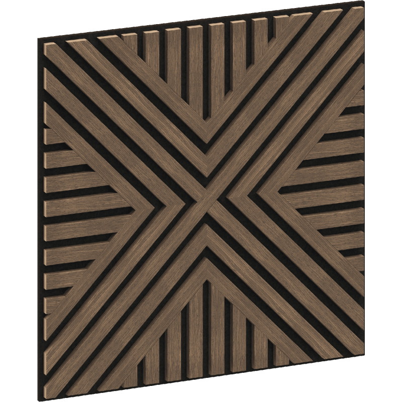 Mexen Linea 06 Akusztikus fali panel 60 x 60 cm (4db), filc 9 mm, technikai furnér, Sötét Dió - S110-60607-06-044