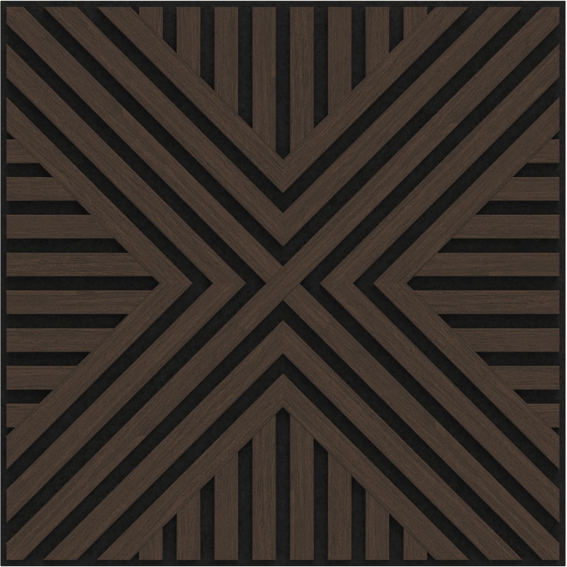 Mexen Linea 06 panou de perete acustic 60 x 60 cm (4 buc.), fetru 9 mm, furnir tehnic, Stejar Mocca - S110-60607-06-045