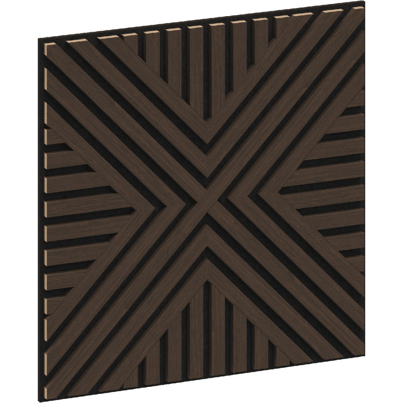 Mexen Linea 06 Akusztikus fali panel 60 x 60 cm (4 db), 9 mm-es filc, műszaki furnér, Mokka Tölgy - S110-60607-06-045