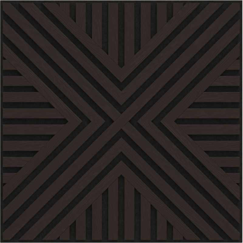 Mexen Linea 06 panou de perete acustic 60 x 60 cm (4 buc.), fetru 9 mm, furnir tehnic, Stejar Negru - S110-60607-06-046