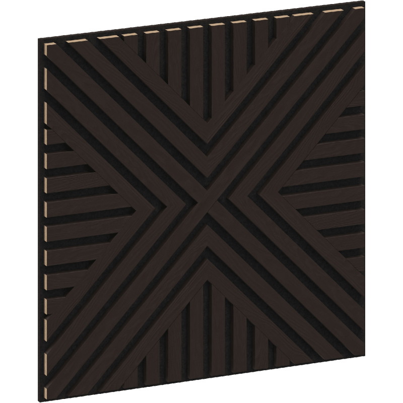 Mexen Linea 06 Akusztikus fali panel 60 x 60 cm (4 db), 9 mm filc, technikai furnér, Fekete Tölgy - S110-60607-06-046
