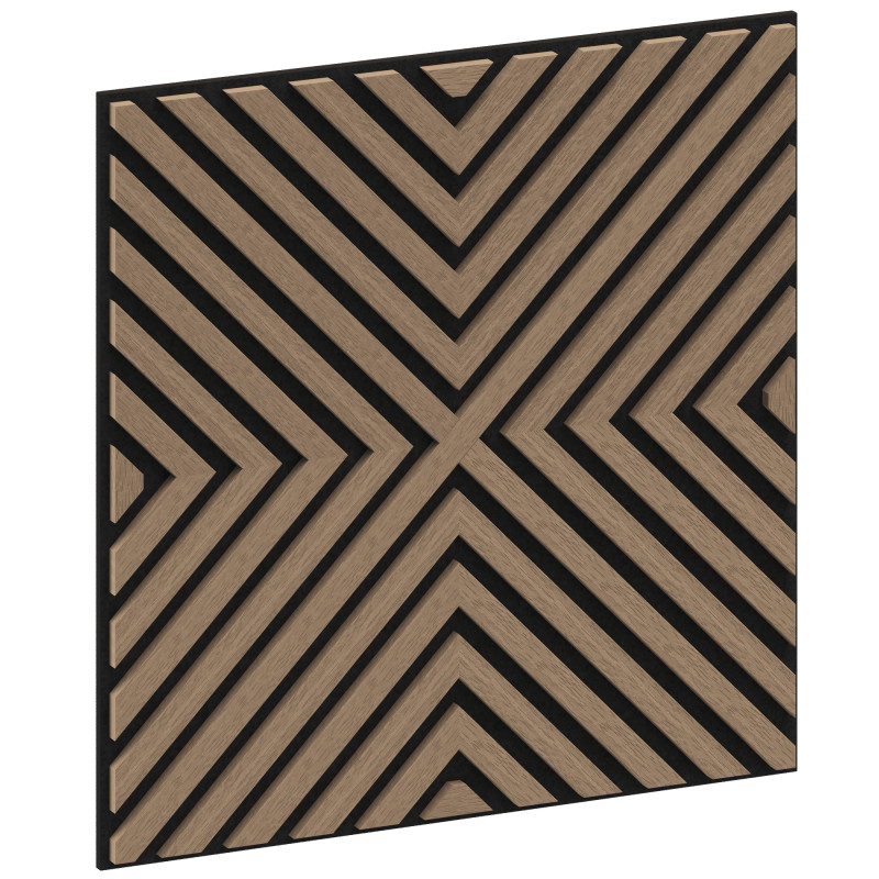 Mexen Linea 01 panou de perete acustic 60 x 60 cm (4 buc.), fetru 9 mm, furnir tehnic, Nuc Deschis - S110-60607-01-047