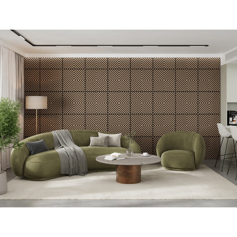 Mexen Linea 01 panou de perete acustic 60 x 60 cm (4 buc.), fetru 9 mm, furnir tehnic, Nuc Deschis - S110-60607-01-047