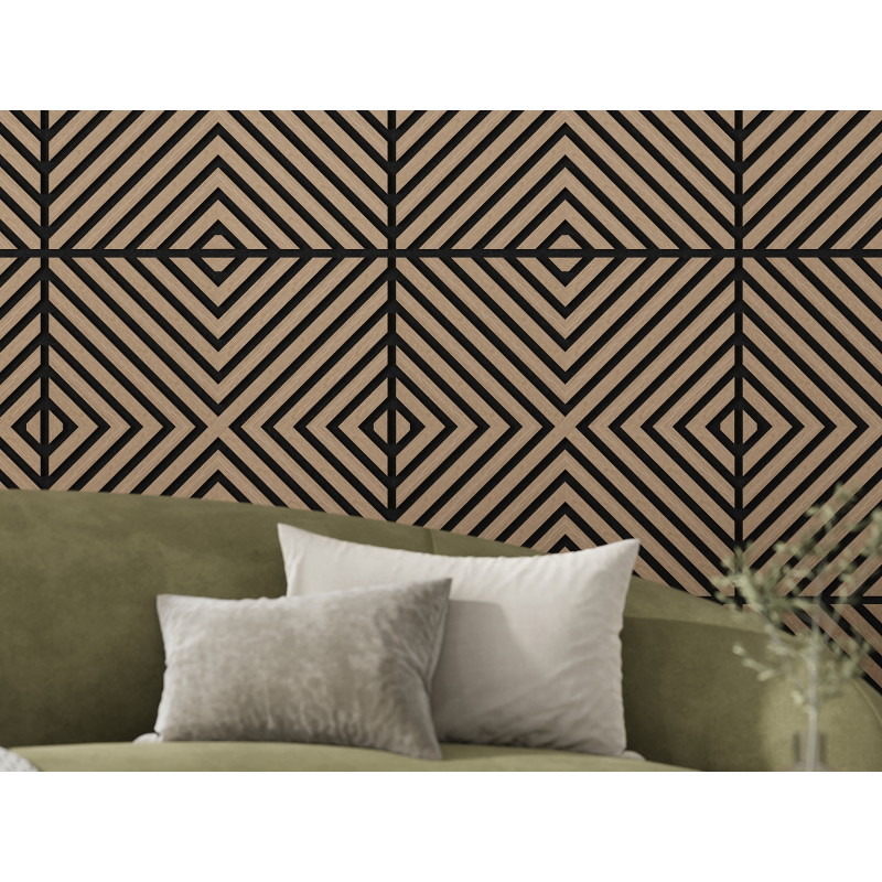 Mexen Linea 01 panou de perete acustic 60 x 60 cm (4 buc.), fetru 9 mm, furnir tehnic, Nuc Deschis - S110-60607-01-047