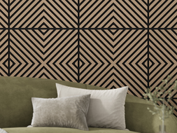 Mexen Linea 01 panou de perete acustic 60 x 60 cm (4 buc.), fetru 9 mm, furnir tehnic, Nuc Deschis - S110-60607-01-047